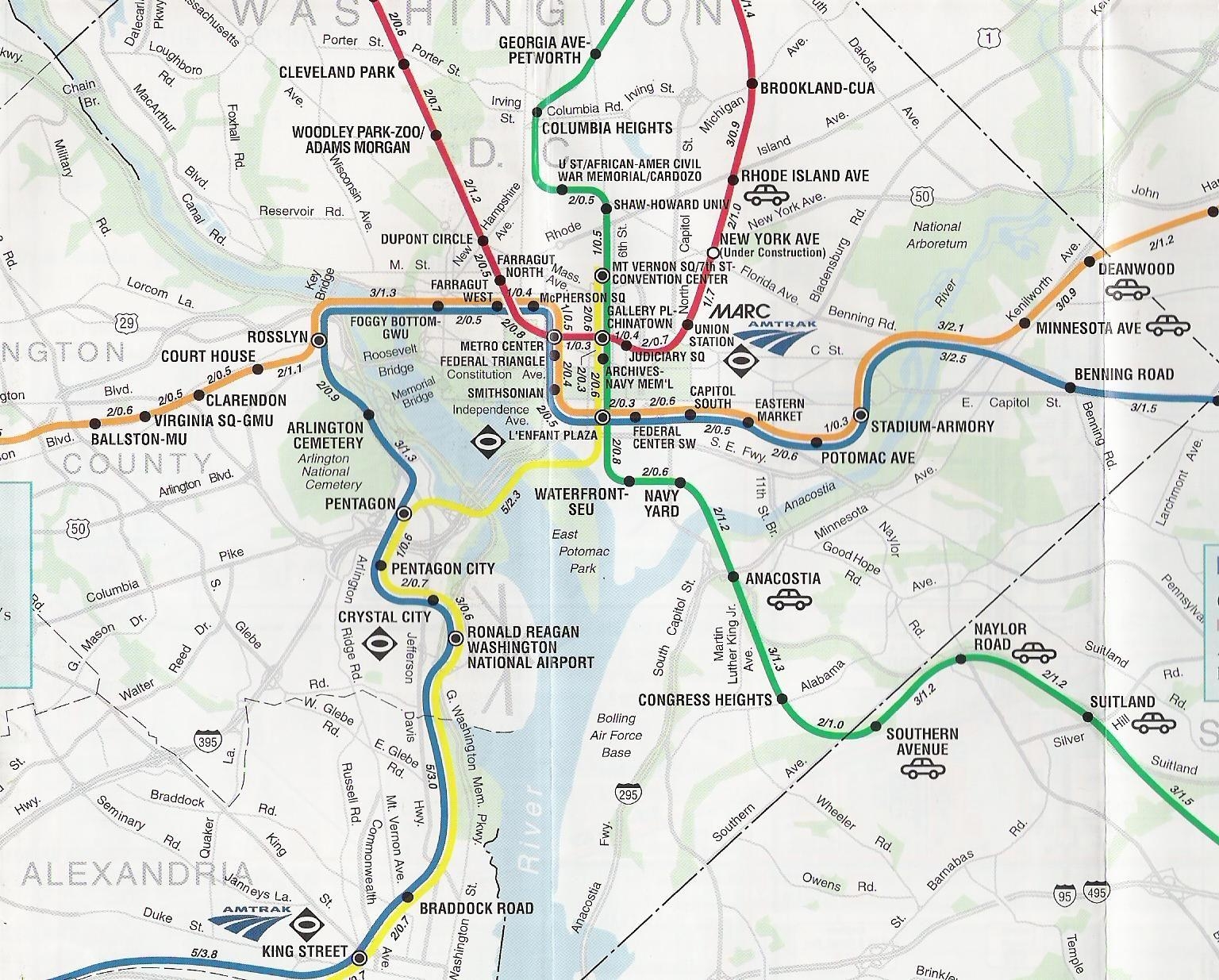 Printable Map Of D.C. Metro Lines