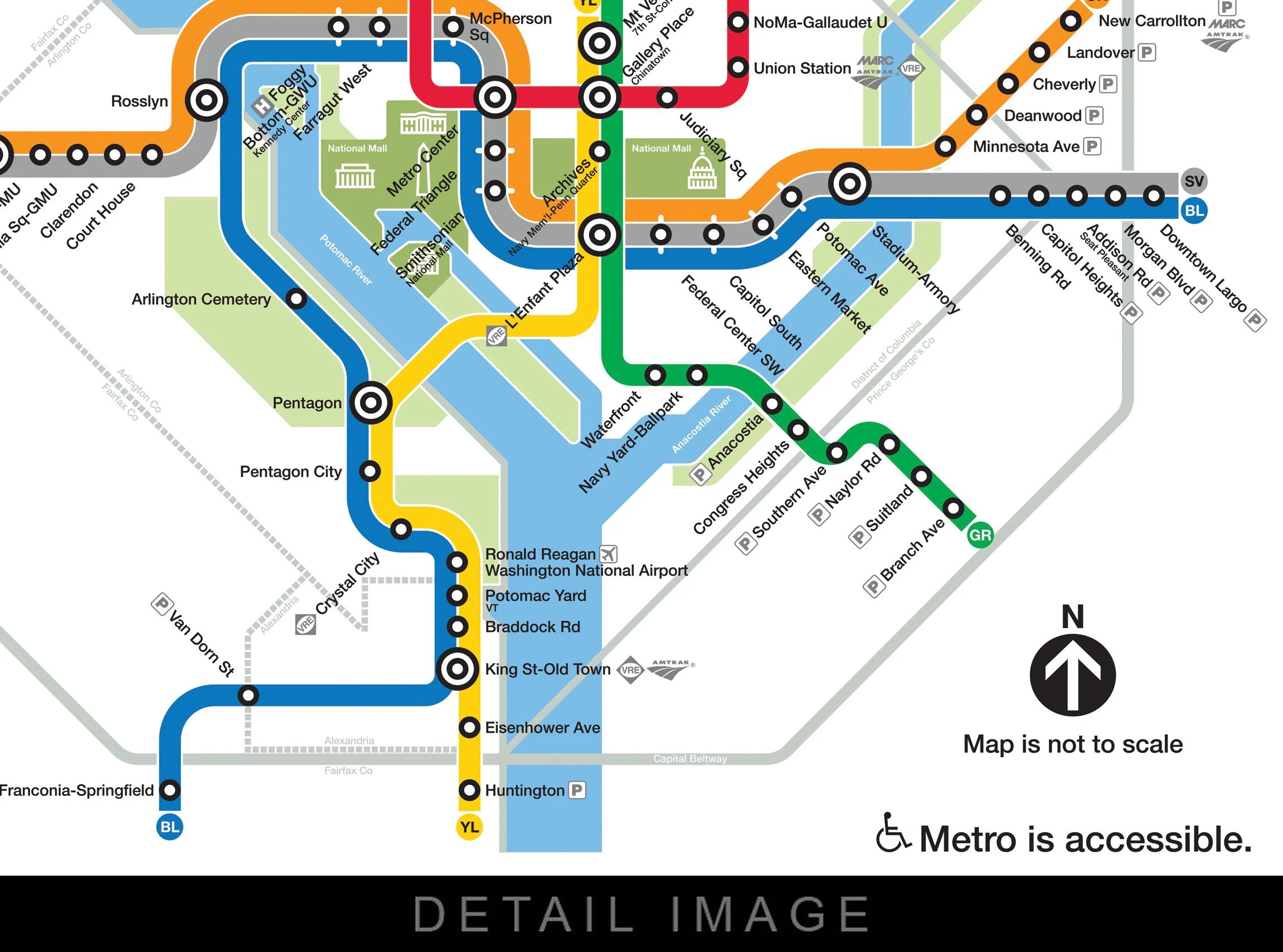 Washington DC Metro Map 2024 Updated 16x12 Heavyweight Art Print Etsy