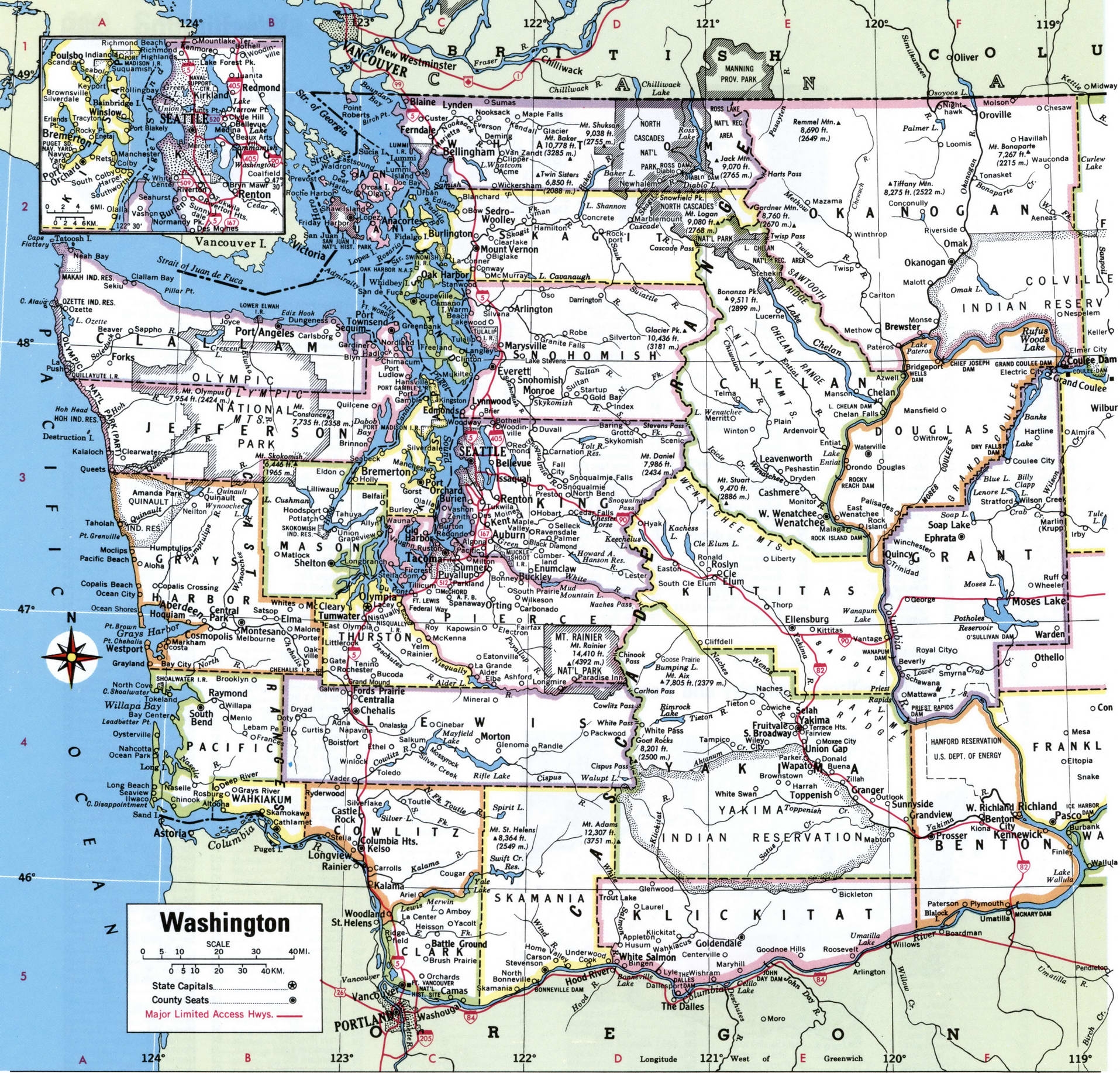 Washington State Map Printable