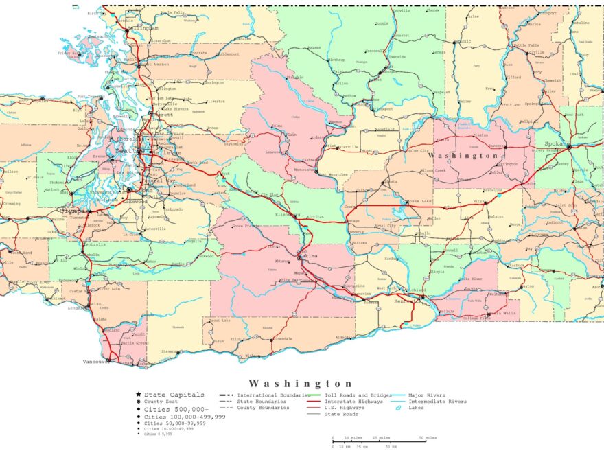 Washington Printable Map
