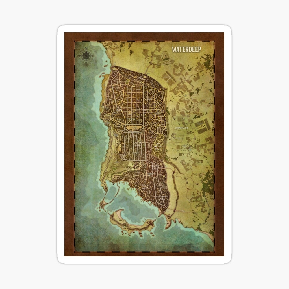 Waterdeep City Map 2 Art Print For Sale By Wolfofthenorth Redbubble