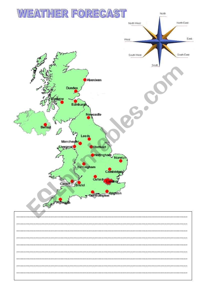Weather Forecast ESL Worksheet By Lollaland