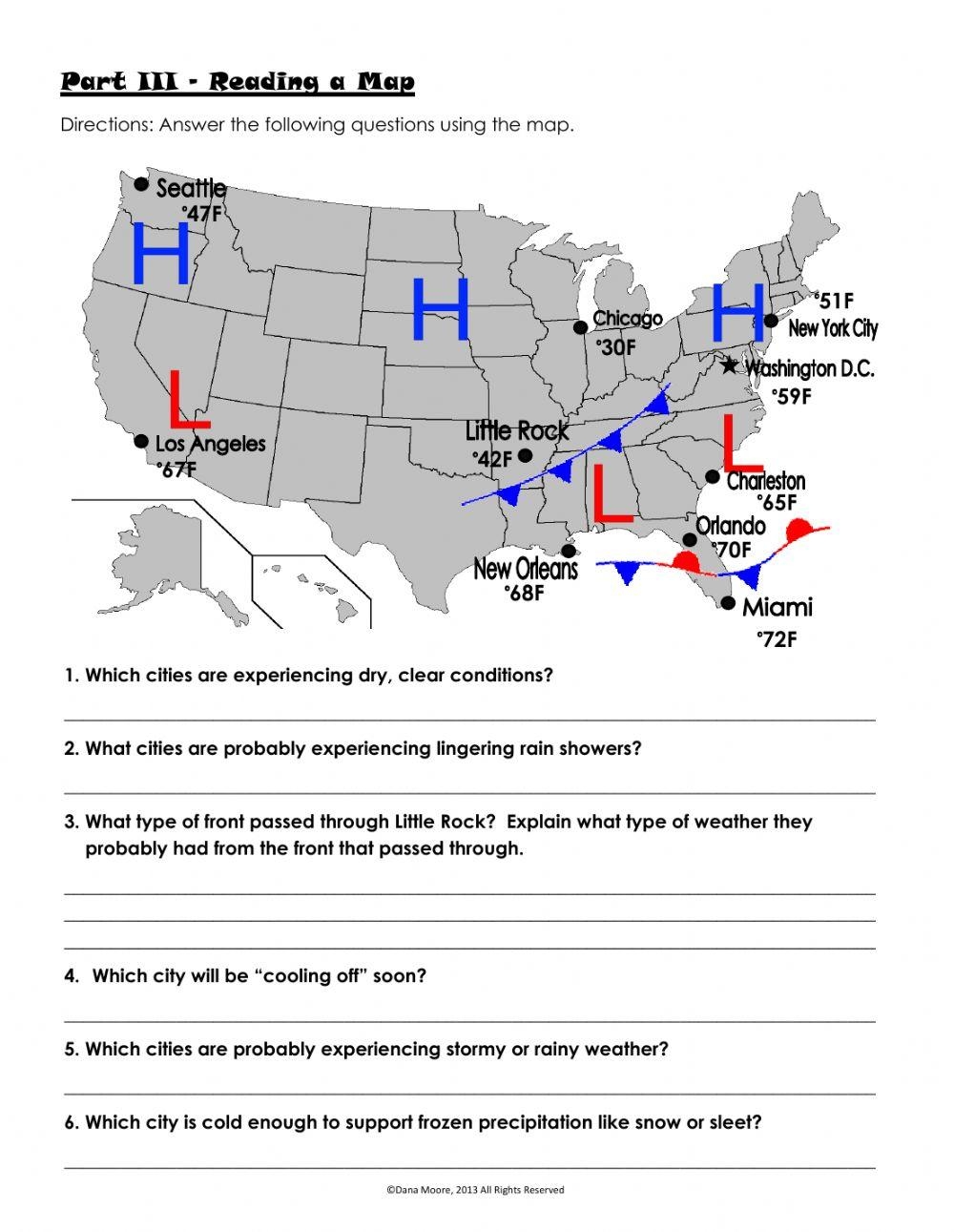 Weather Map Worksheets Printable