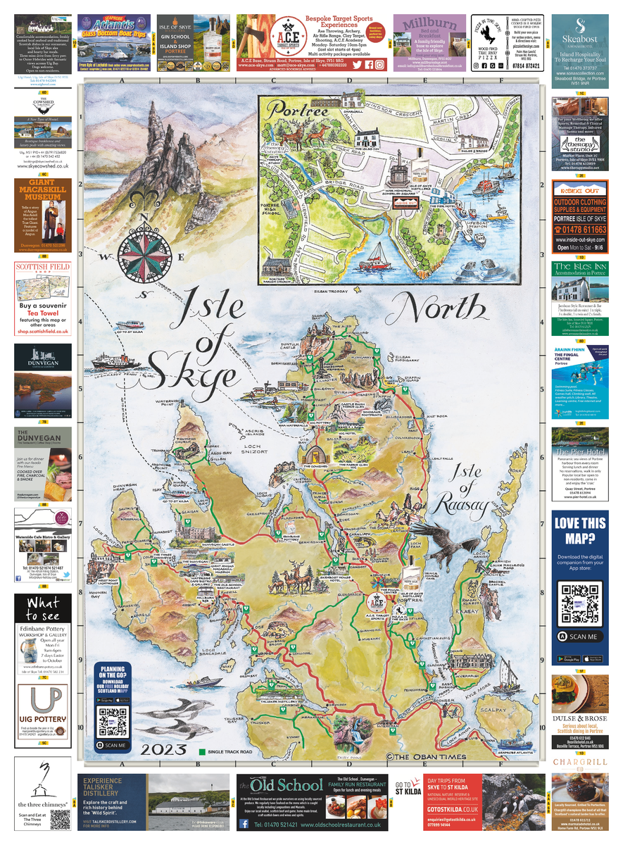 West Coast Today Free Editions Scottish Tourist Maps Isle Of Skye North Map 2023