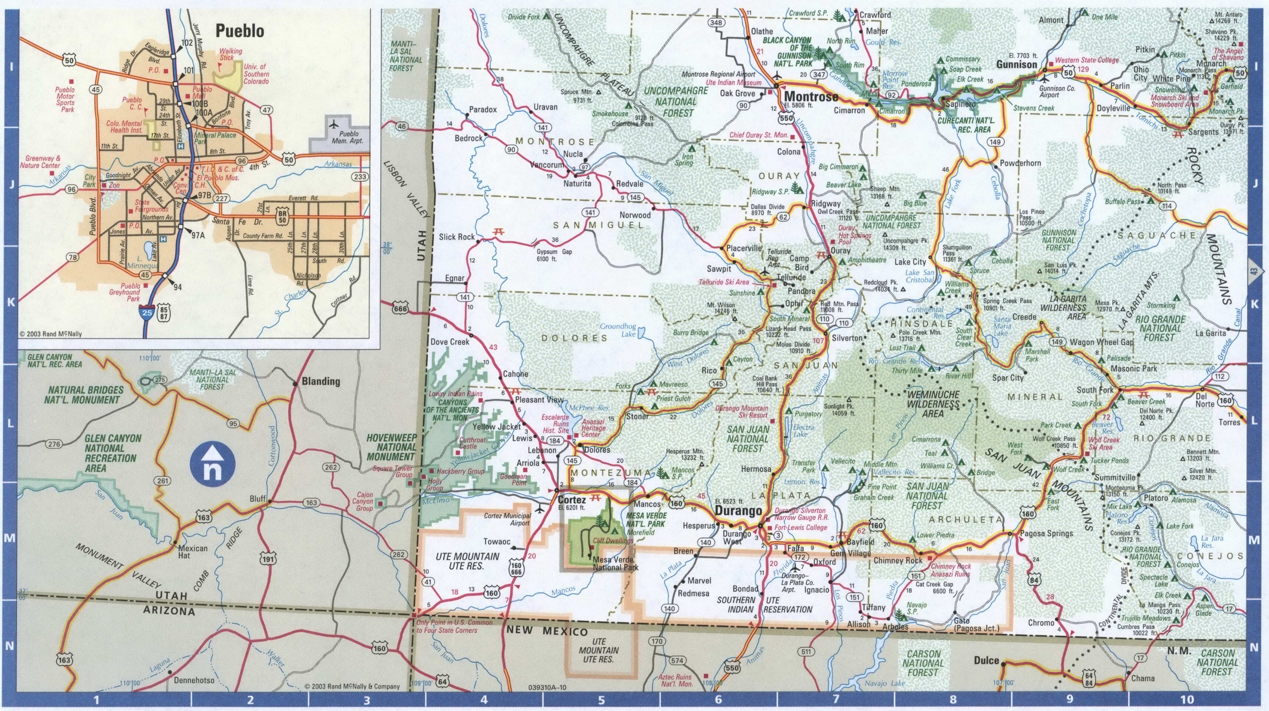 Western Colorado Road Map Printable