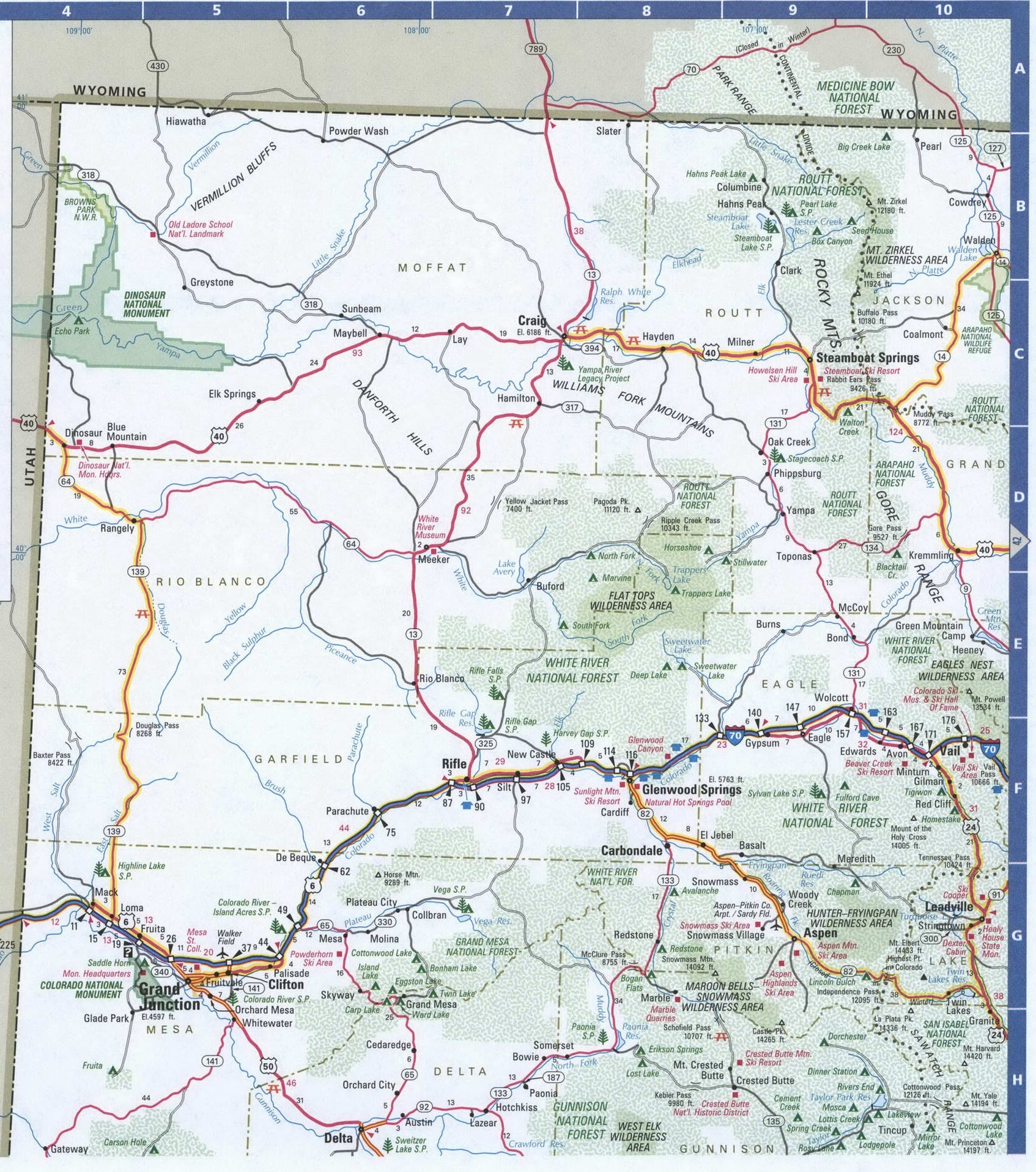 Western Colorado Roads Map Map Of West Colorado Cities And Highways