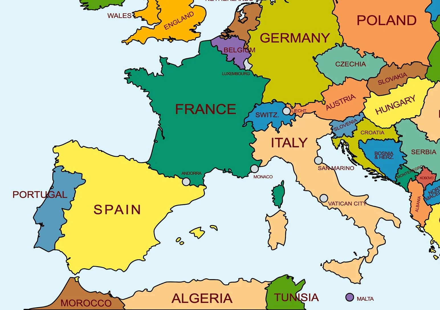Western Europe Political Map Labeled Countries digital Download Etsy Western Europe Political Map Labeled Countries digital Download Etsy