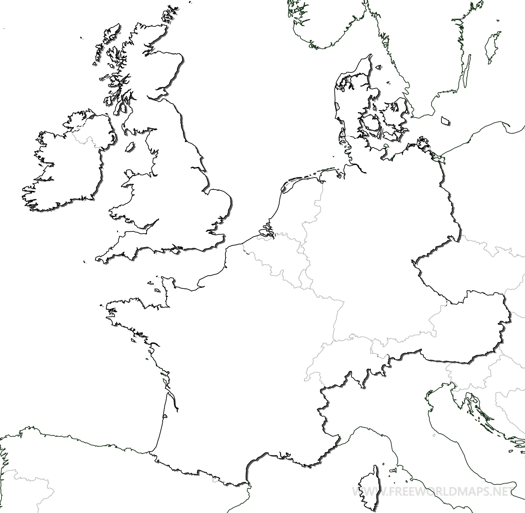 Western Europe Political Map