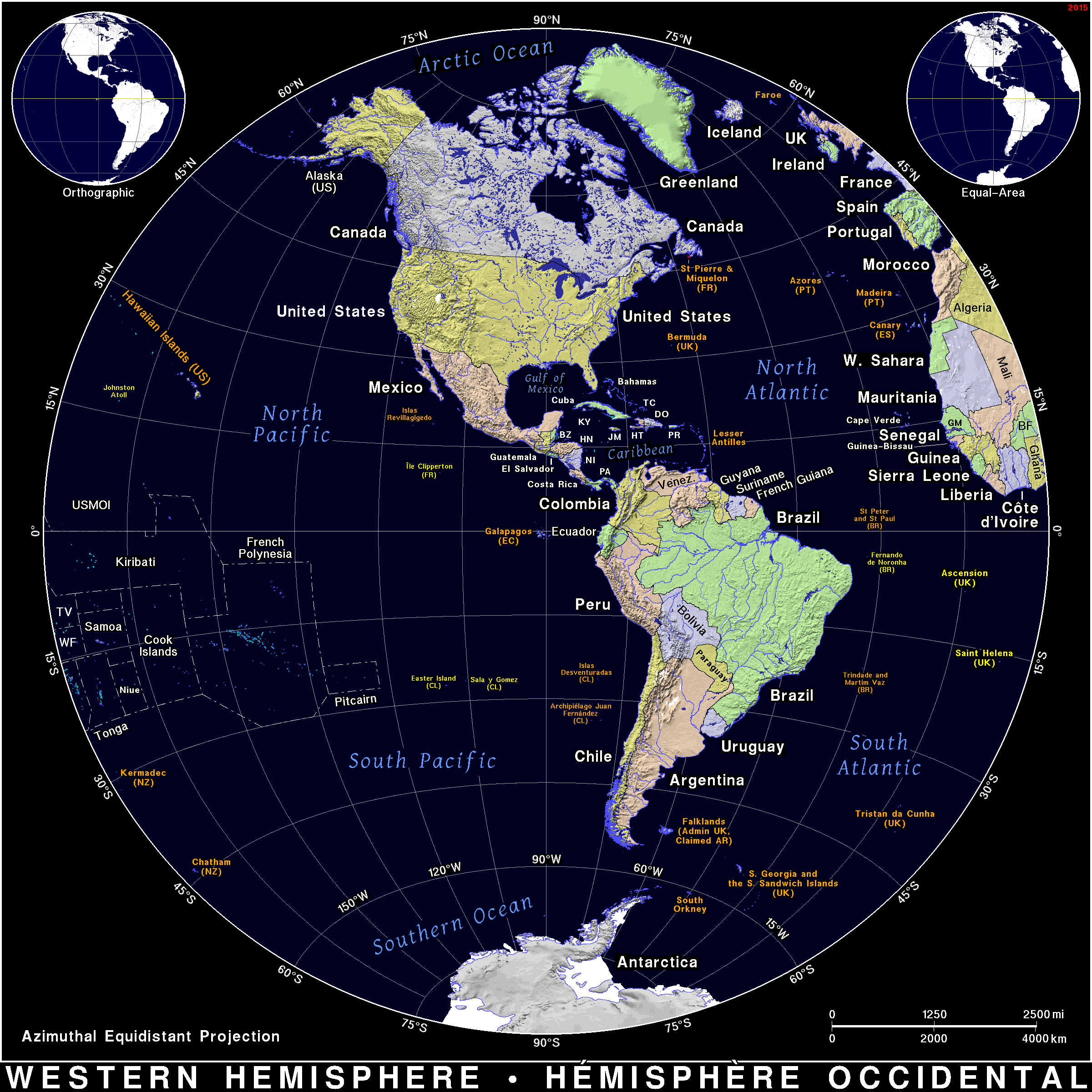 Western Hemisphere Public Domain Maps By PAT The Free Open Source Portable Atlas