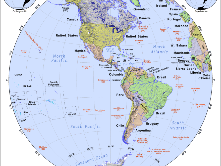 Western Hemisphere Public Domain Maps By PAT The Free Open Source Portable Atlas