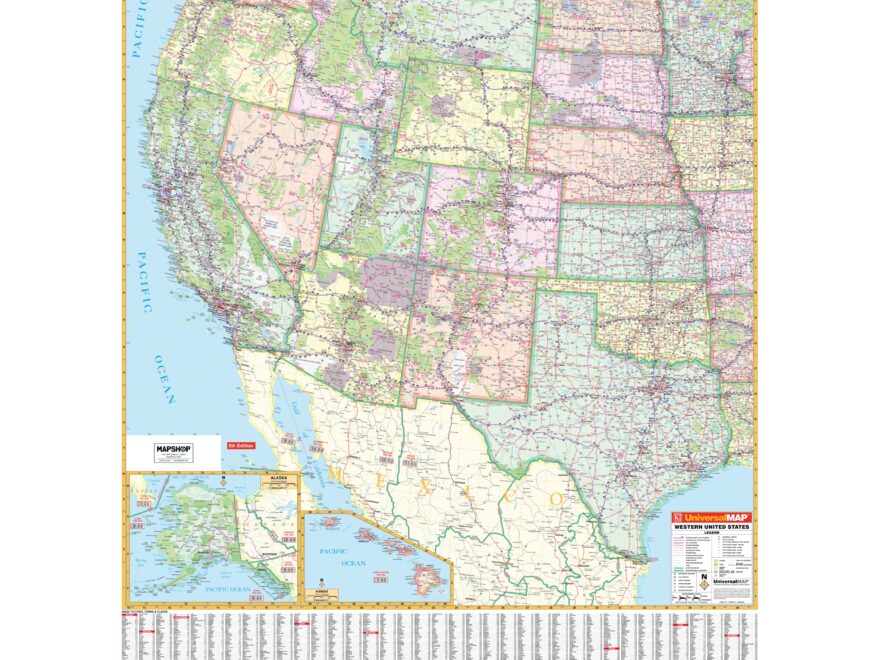 Western United States Regional Wall Map By Kappa The Map Shop