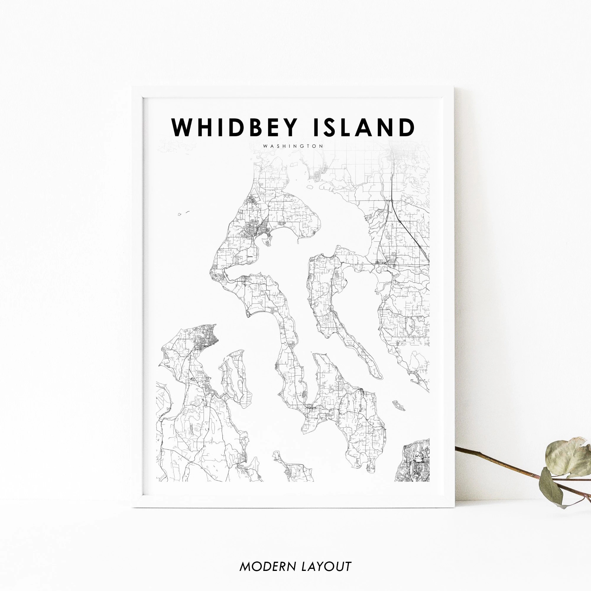 Whidbey Island Map Printable Outline