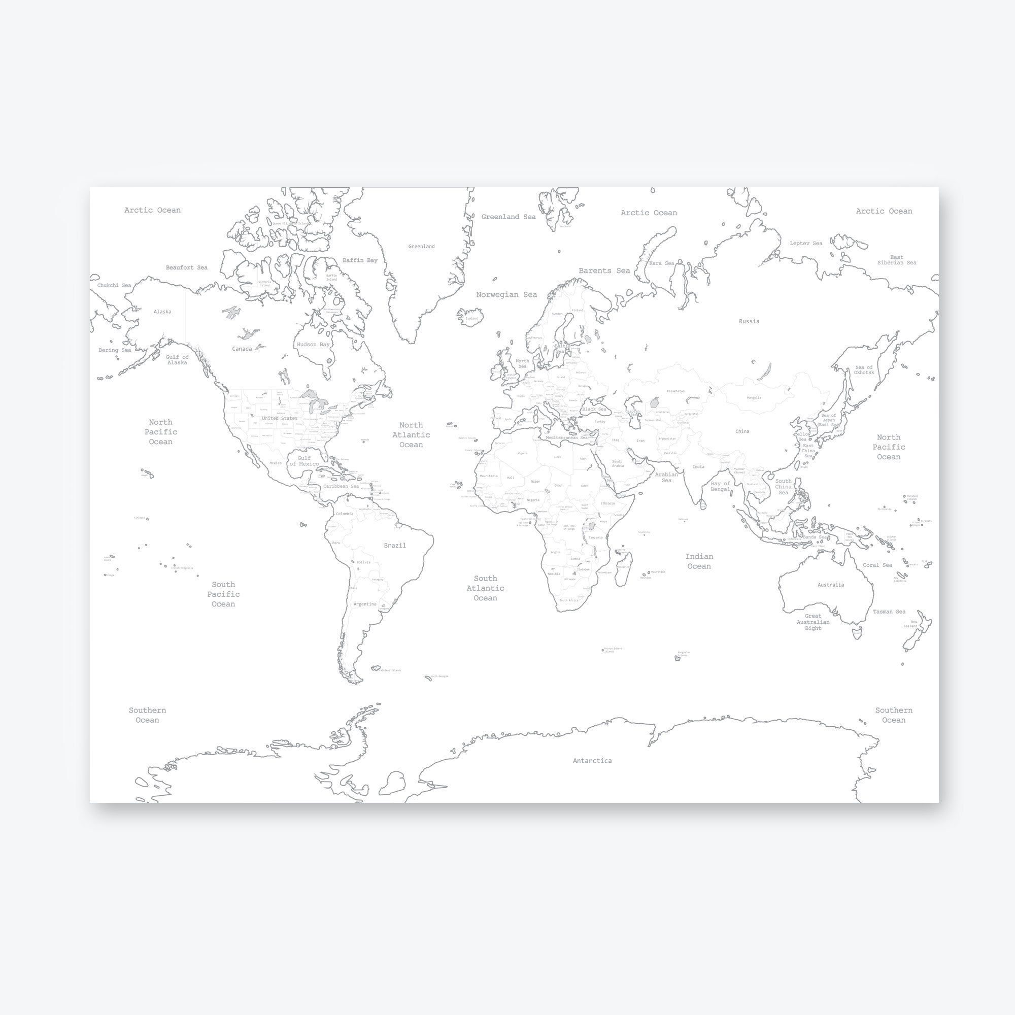 Empty World Map Printable