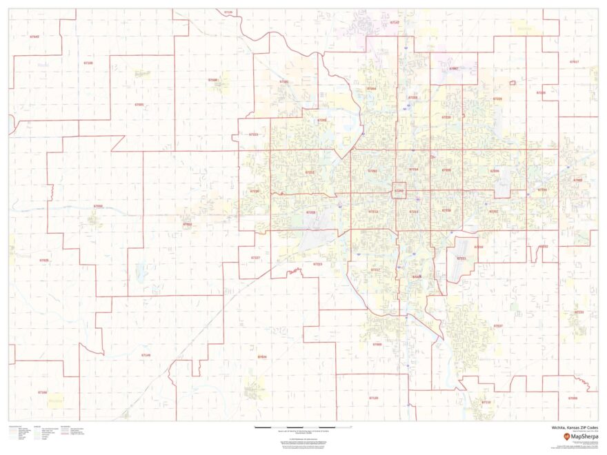 Wichita Kansas ZIP Codes Map