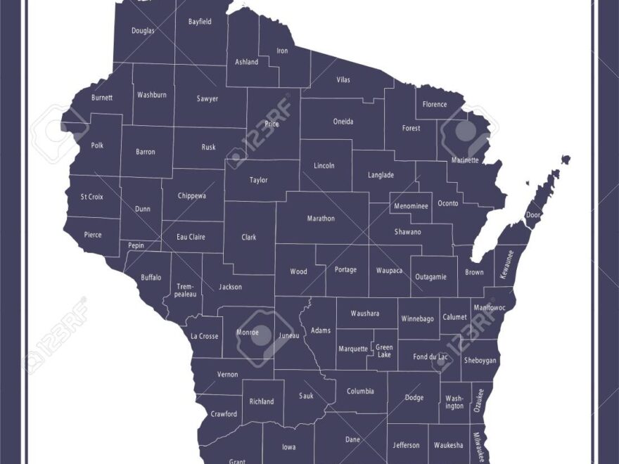 Wisconsin Counties Map Printable Royalty Free SVG Cliparts Vectors And Stock Illustration Image 148162082