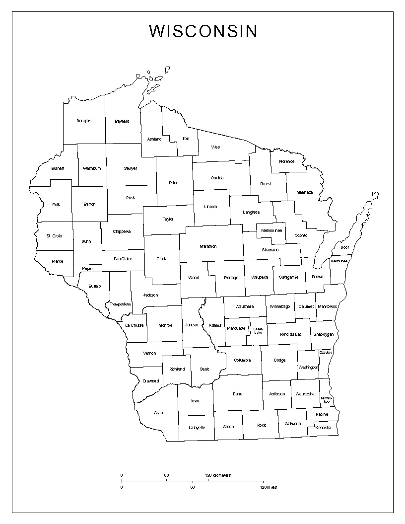 Wisconsin Labeled Map