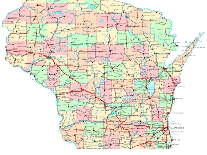 Wisconsin Printable Map
