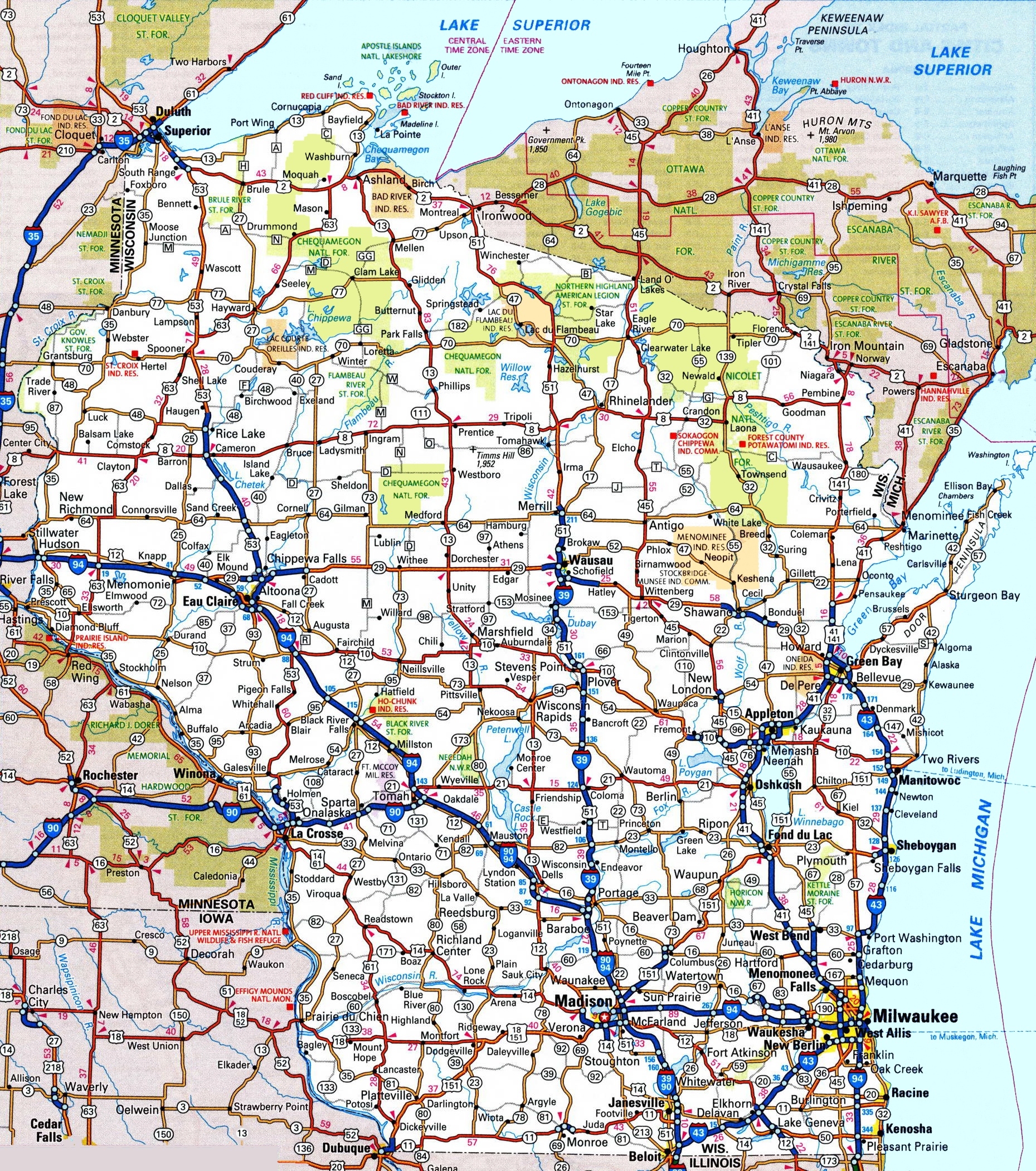Printable Map Of Wi