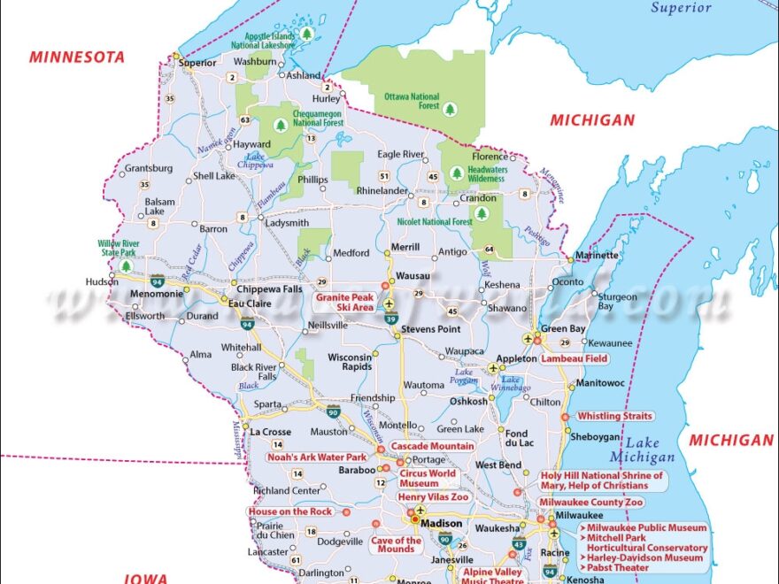 Wisconsin State Guide MapsofWorld