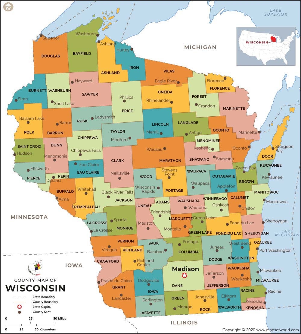 Wisconsin State Guide MapsofWorld