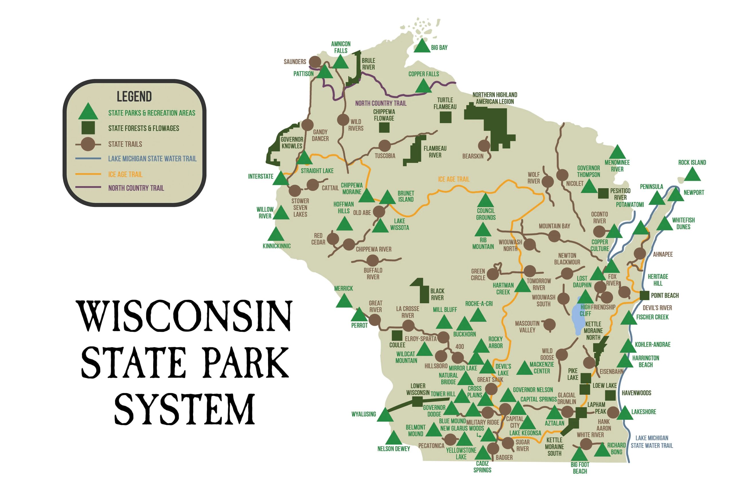 Wisconsin State Parks Scratch Off Bucket List Poster 12x18 Etsy