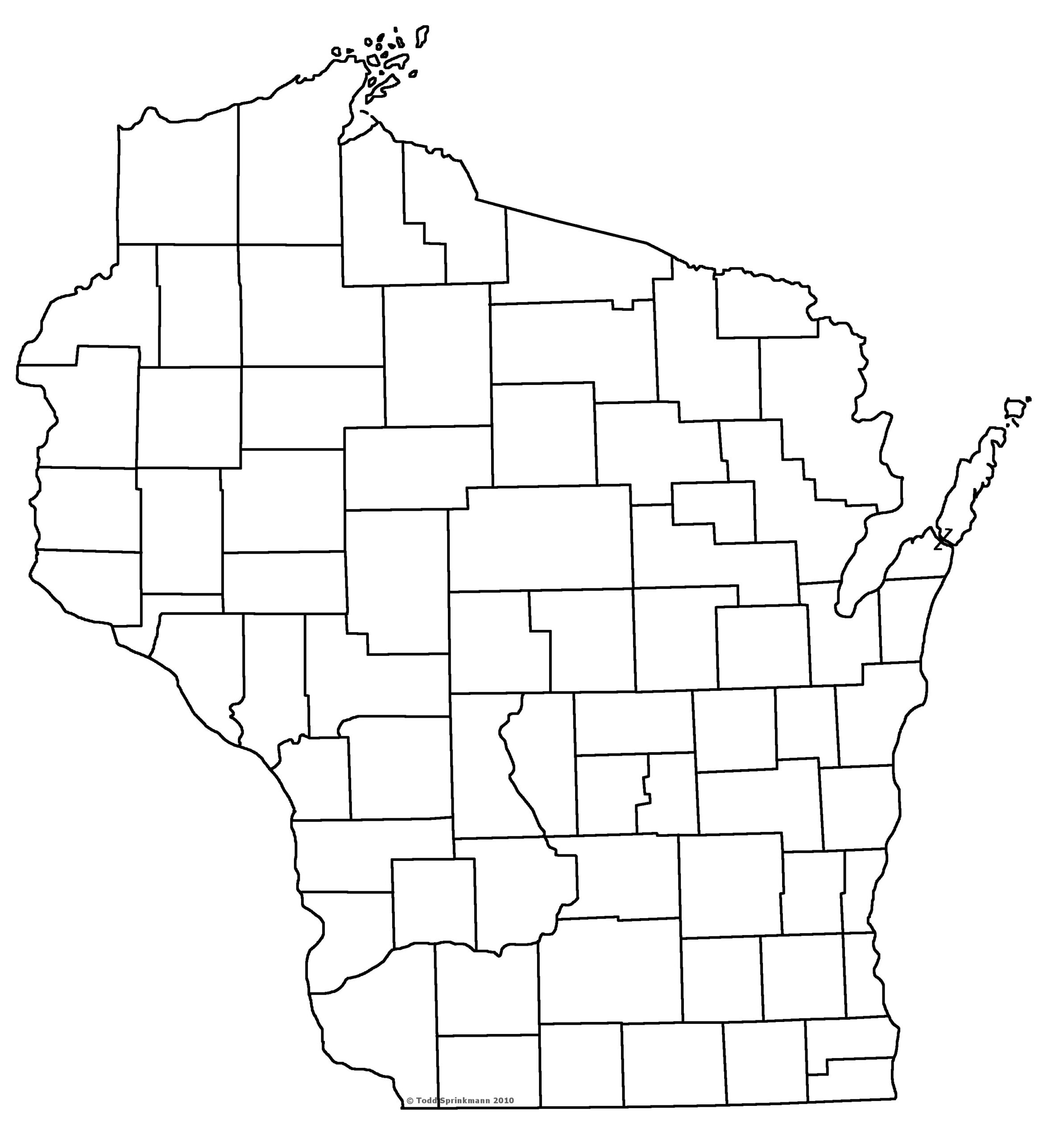 Wisconsin Counties Map Printable