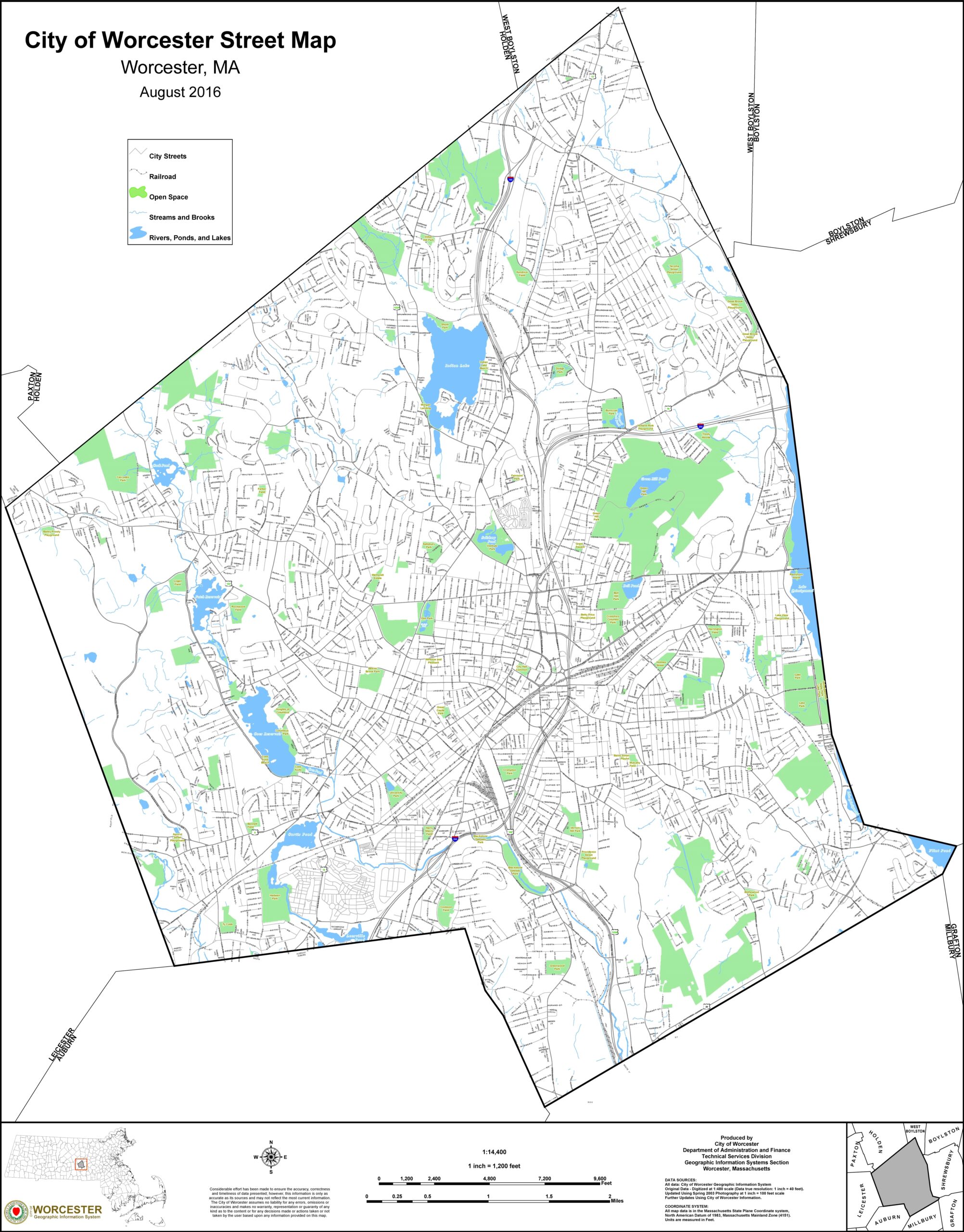 Worcester Street Map Ontheworldmap