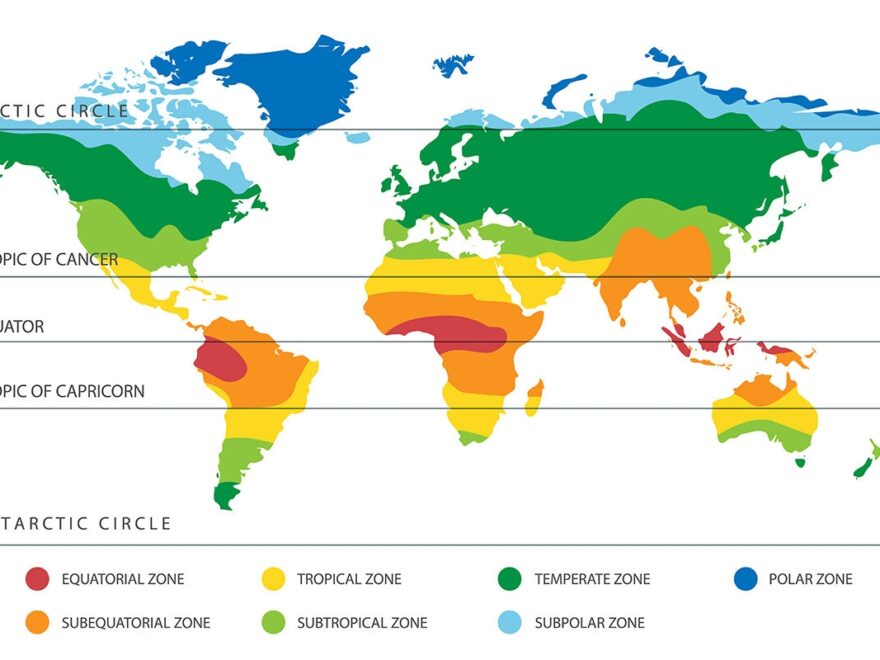 World Climate Map With Temperature Zones By Olena1983 TheHungryJPEG