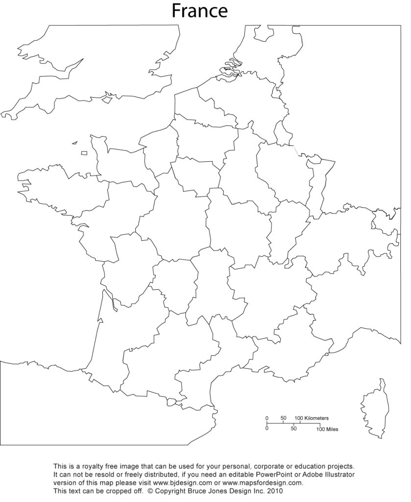 Blank Map Of France Printable