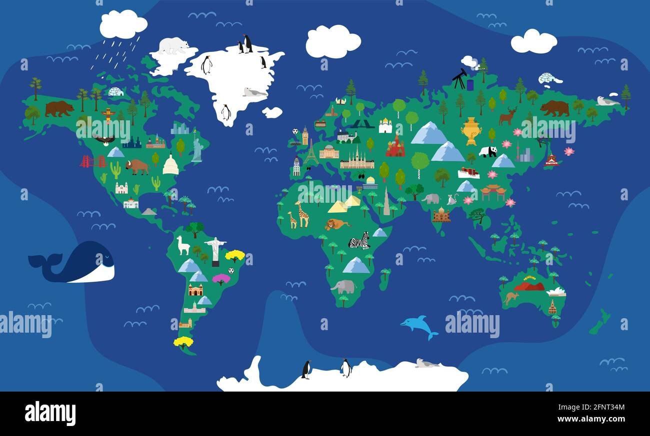 Printable World Map Children