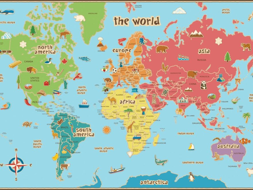 World Map Kids Printable Worksheets Library