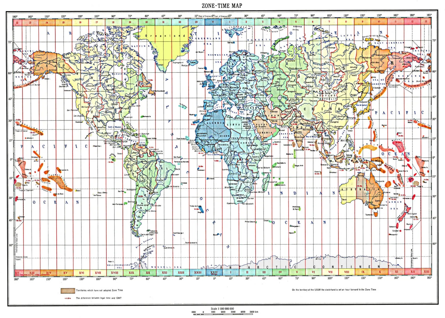 Global Time Zone Map Printable