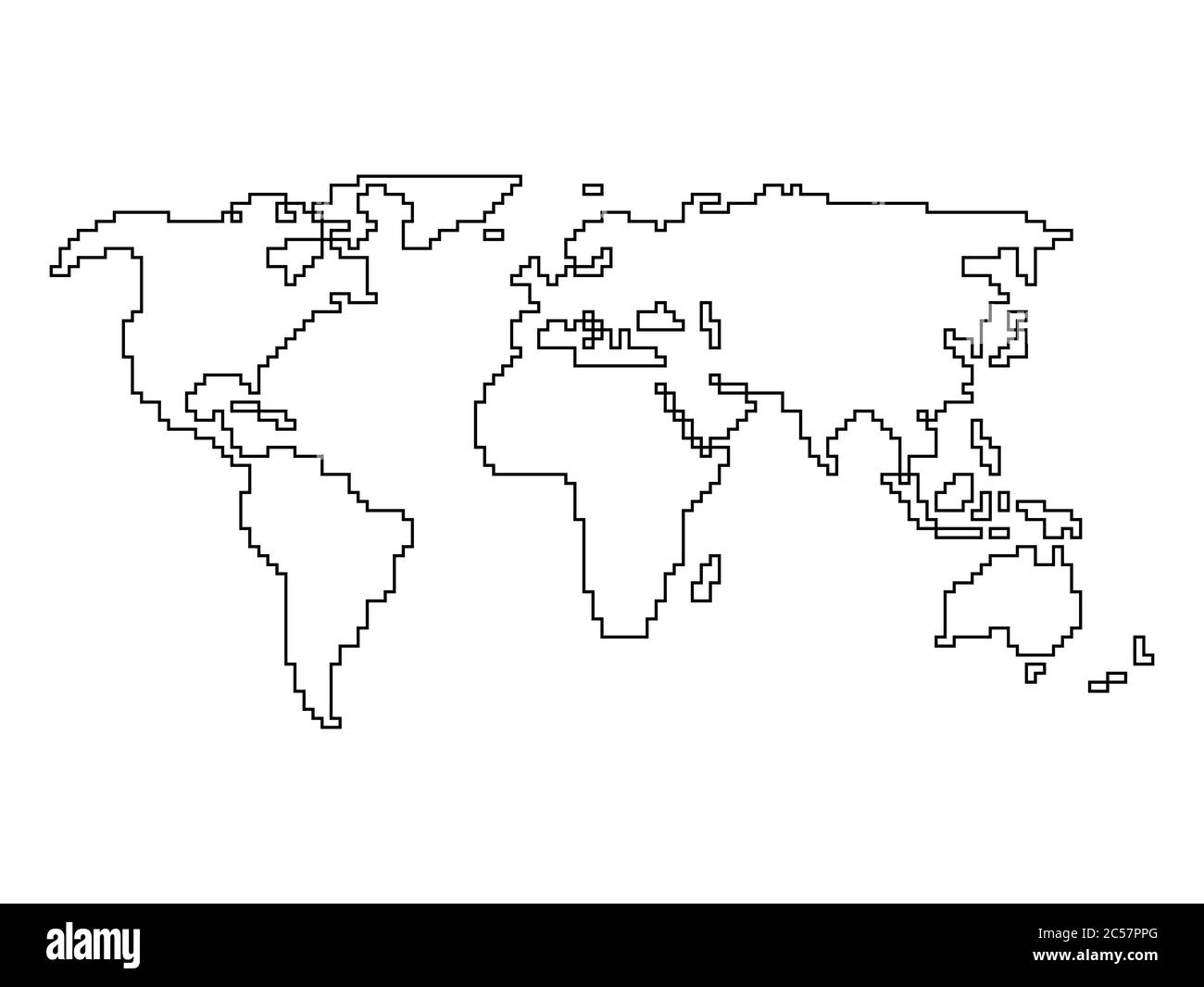 Earth Map Black And White Printable