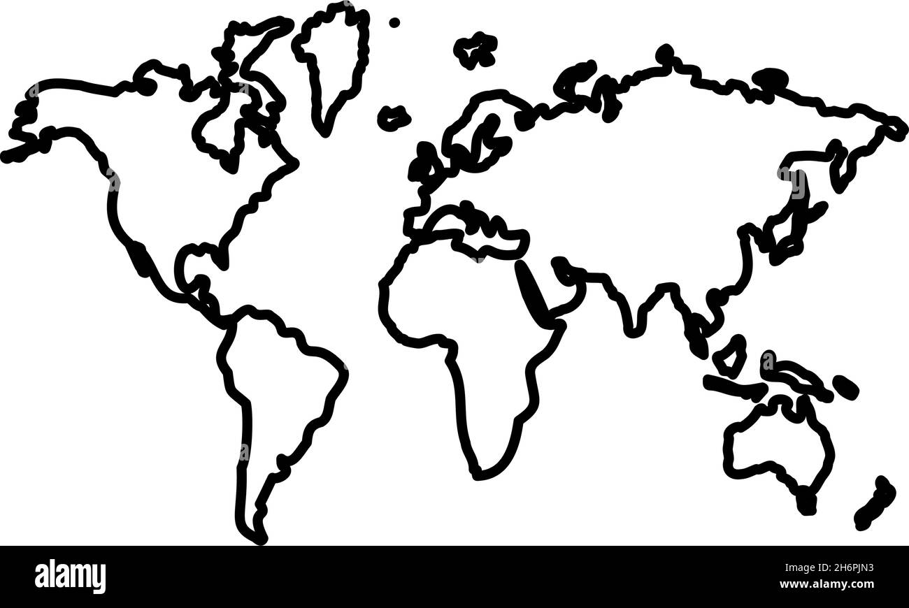 World Map Outline Black And White Stock Photos Images Alamy Worksheets Library