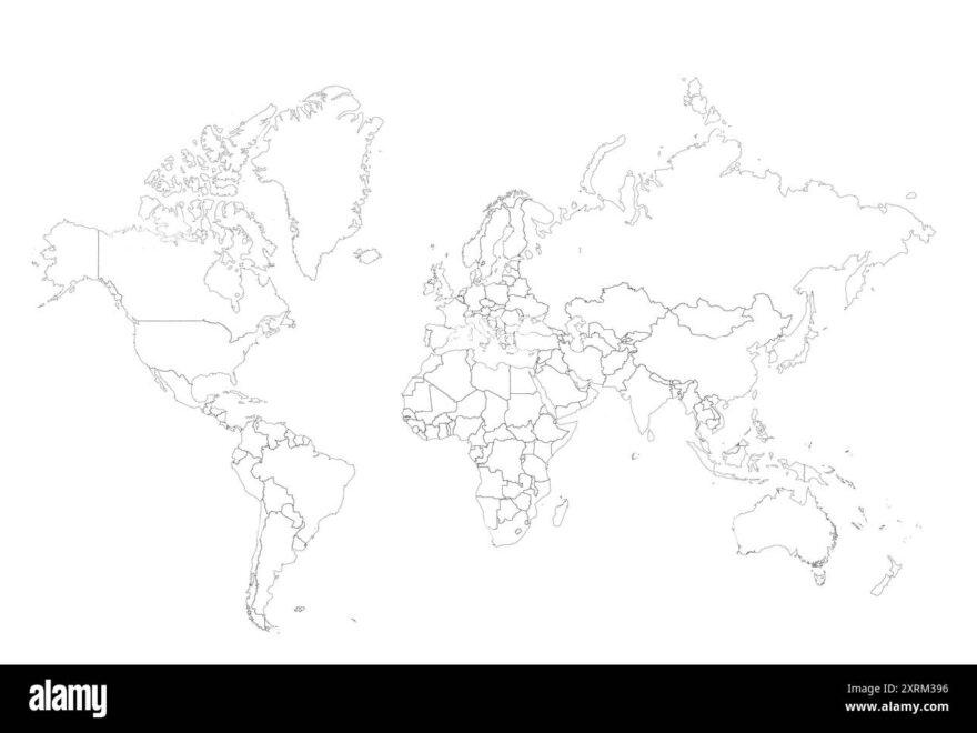 World Map Outline Hi res Stock Photography And Images Alamy