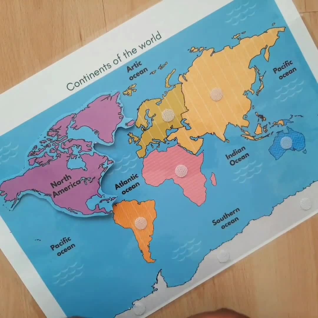 World Map Printable Continents Oceans Montessori Learning PDF Etsy World Map Printable Continents Oceans Montessori Learning PDF Etsy