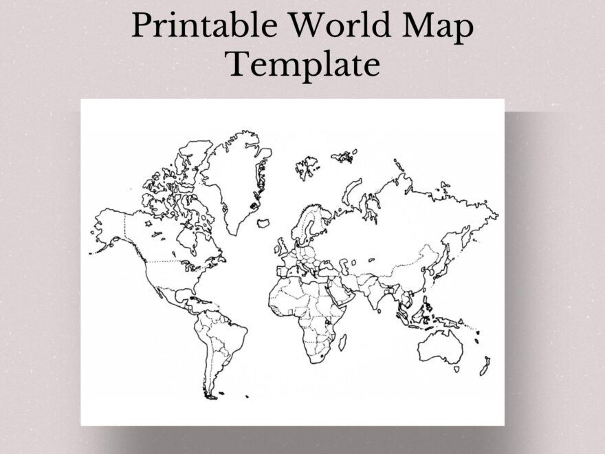 World Map Printable Map Of The World Printable World Map World Map Wall Art Blank World Map Black White World Map Educational Map Etsy