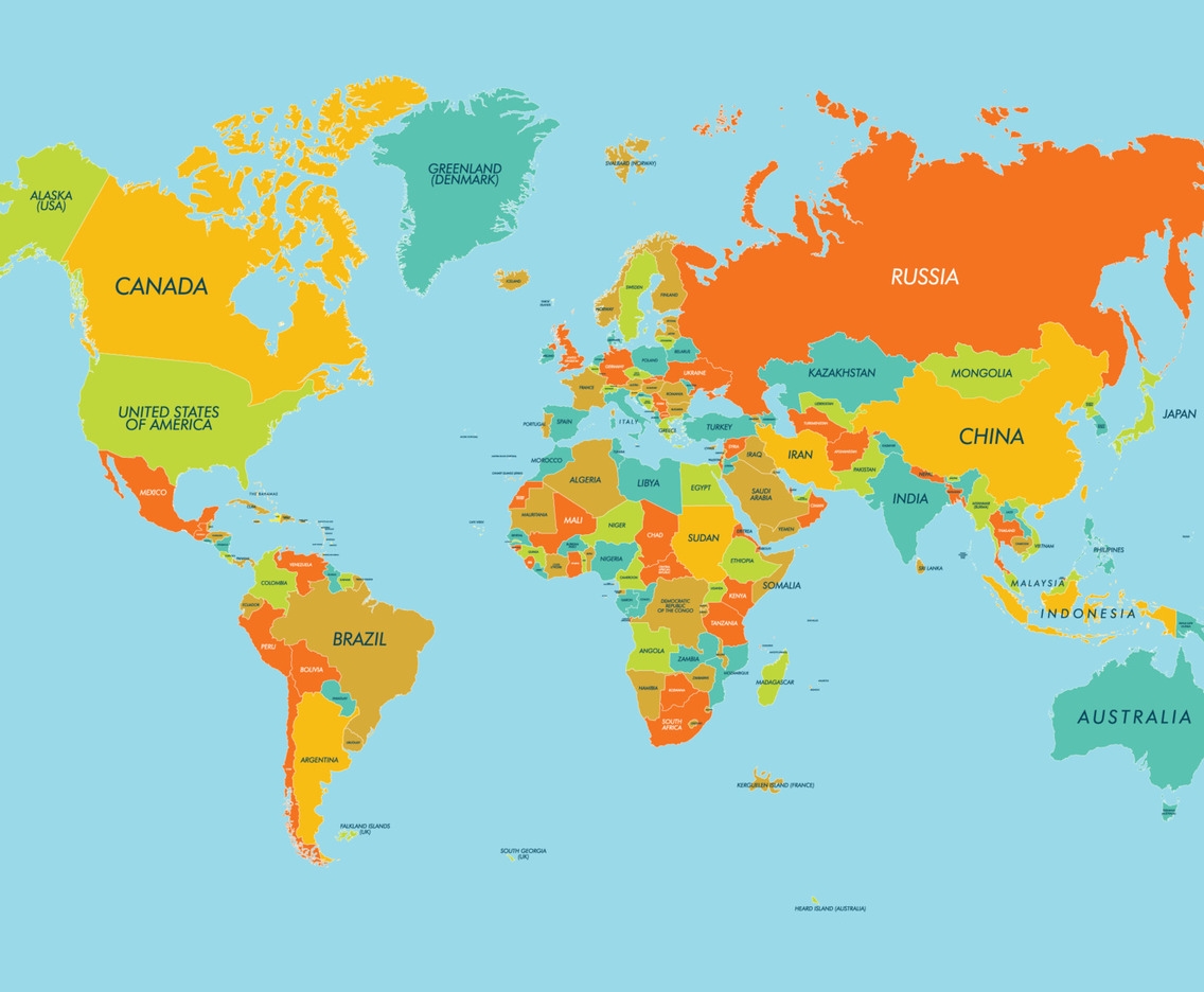 Printable World Map With Country Names Printable World Map With Country Names