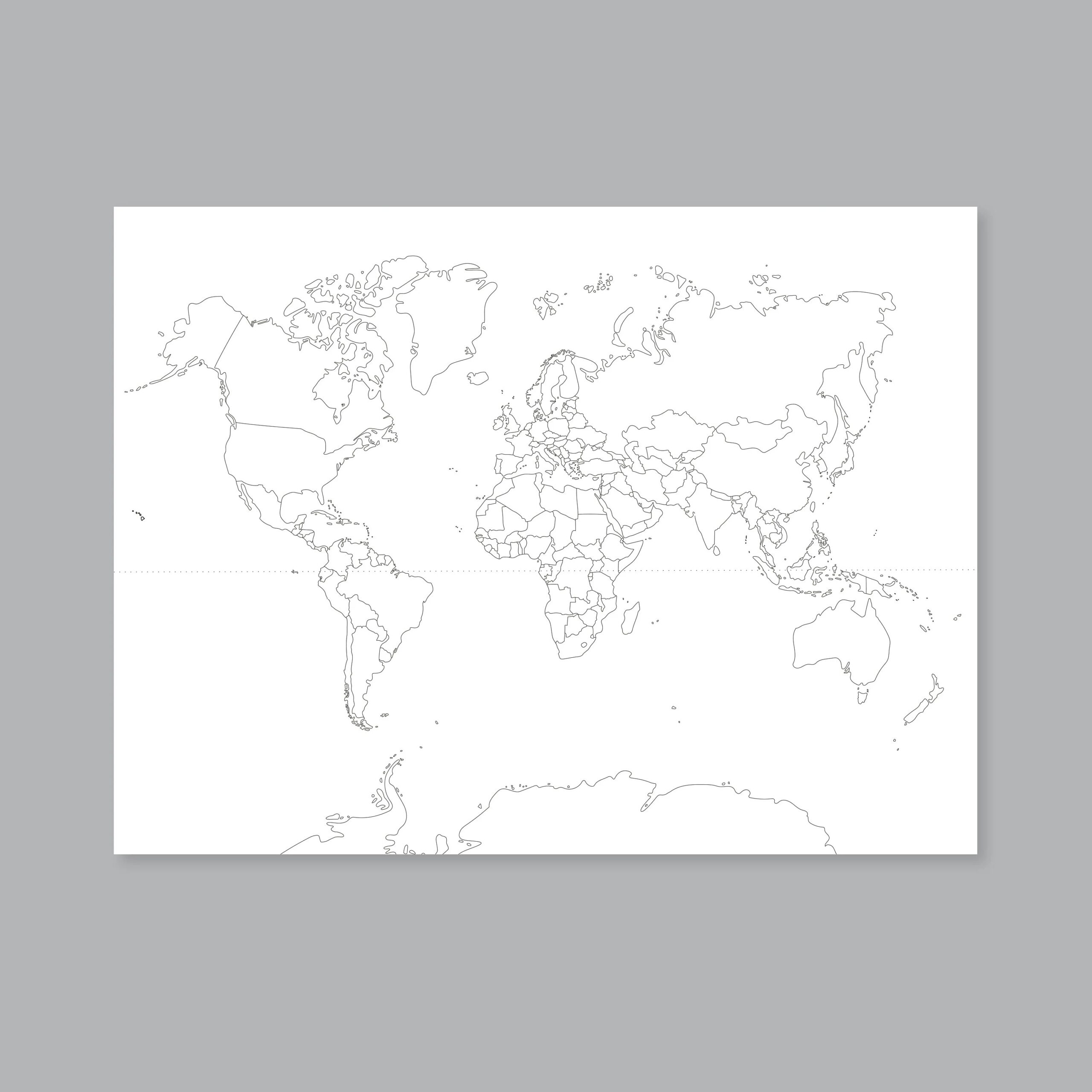 World Map With Countries PRINTABLE Map Of The World Wall Art Without Country Names Kid Nursery Modern Home Decor P449 Etsy