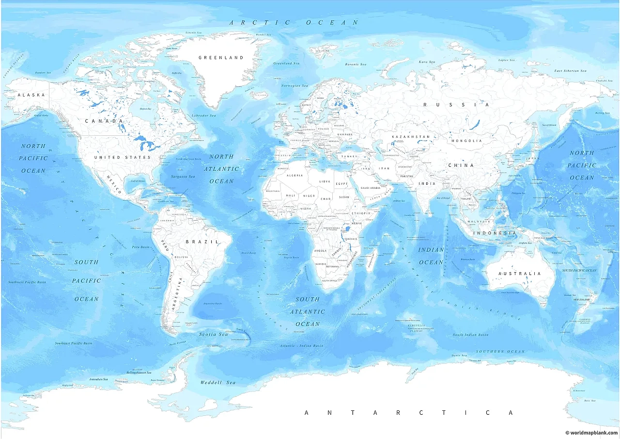 Free Printable World River Map