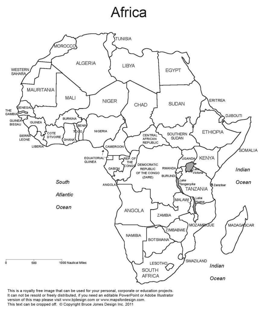 Africa Map Outline Printable