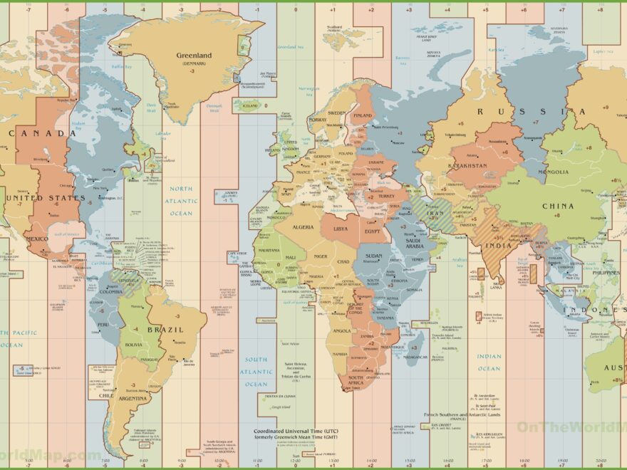 World Time Zones Map Ontheworldmap