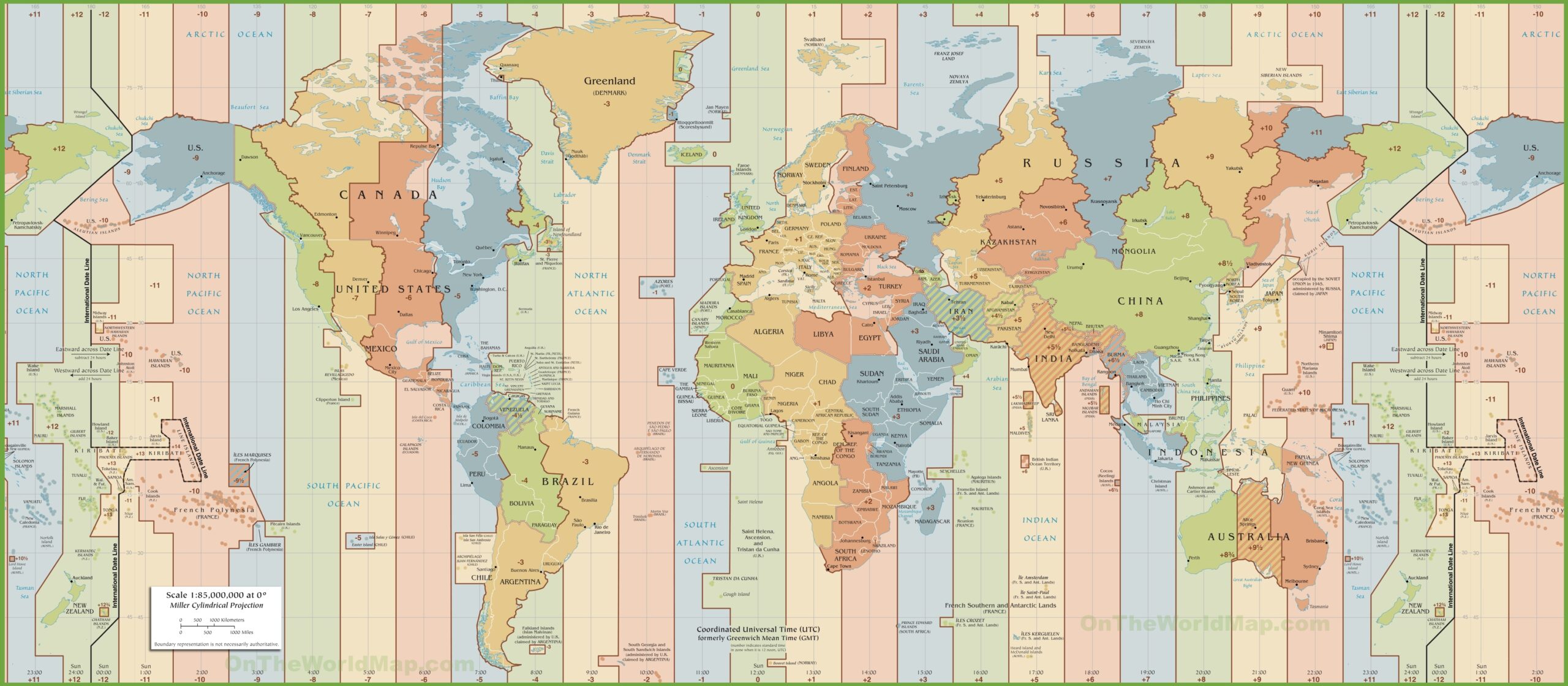 World Time Zones Map Ontheworldmap