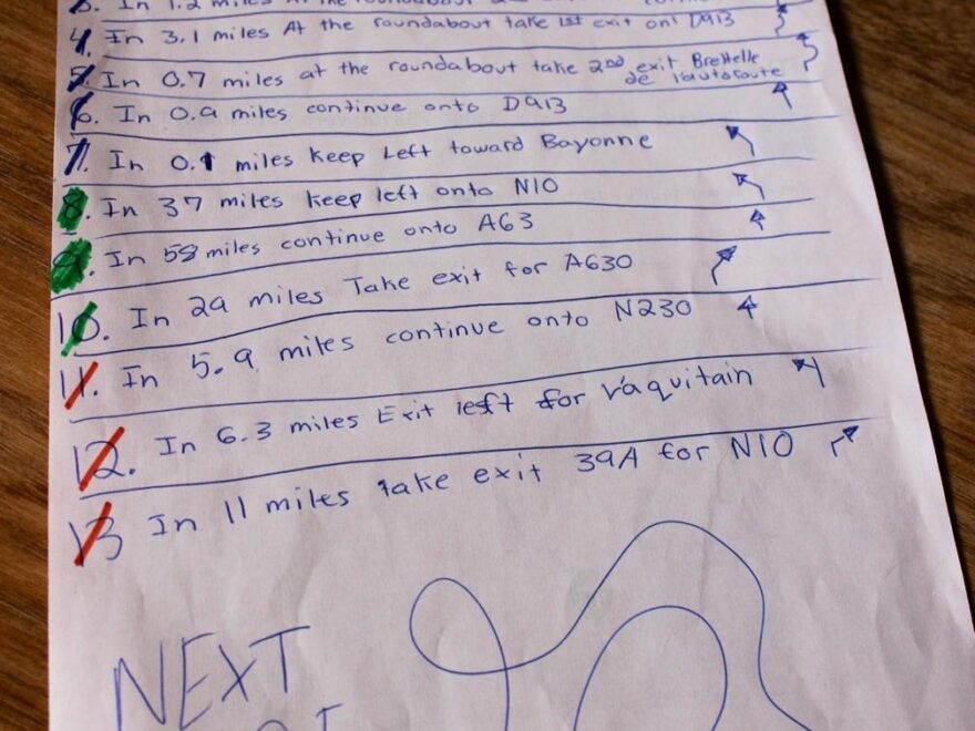 Writing Down Directions On A Piece Of Paper Using Mapquest R nostalgia