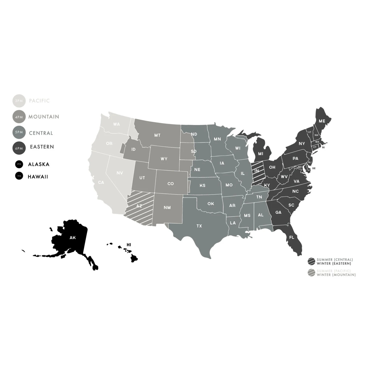 Time Zone Map Printable Black And White
