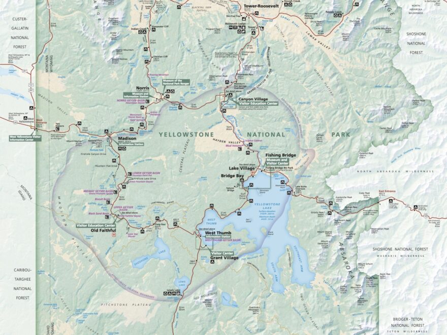 Yellowstone National Park Map U S Geological Survey