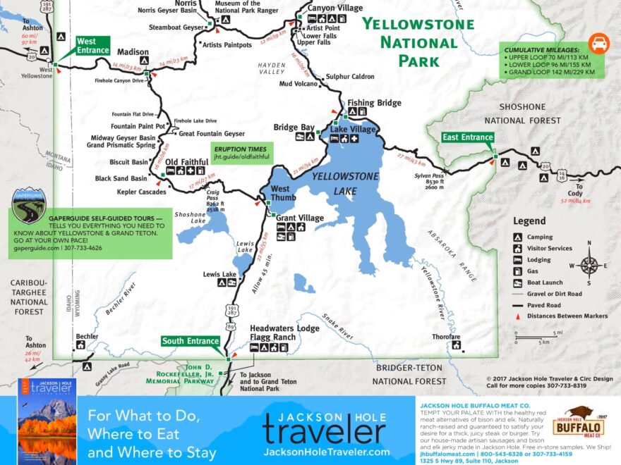 Yellowstone Tourist Map Ontheworldmap