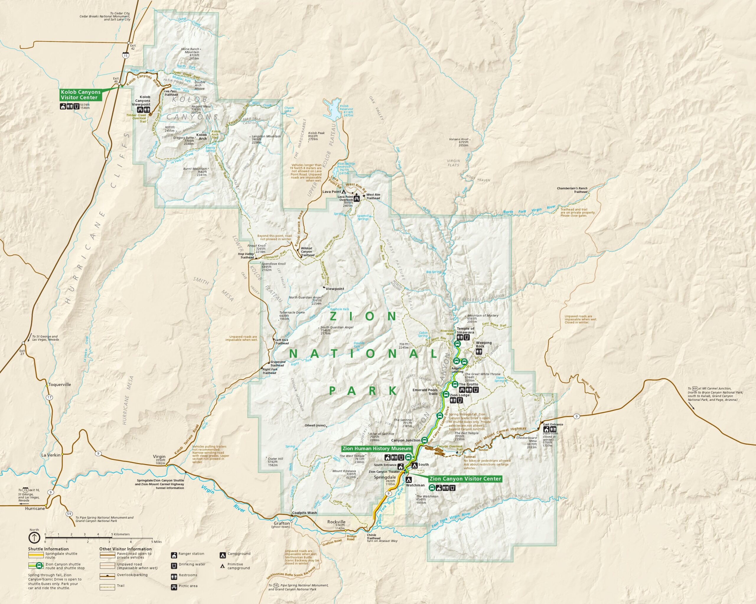 Zion Maps NPMaps Free National Park Maps