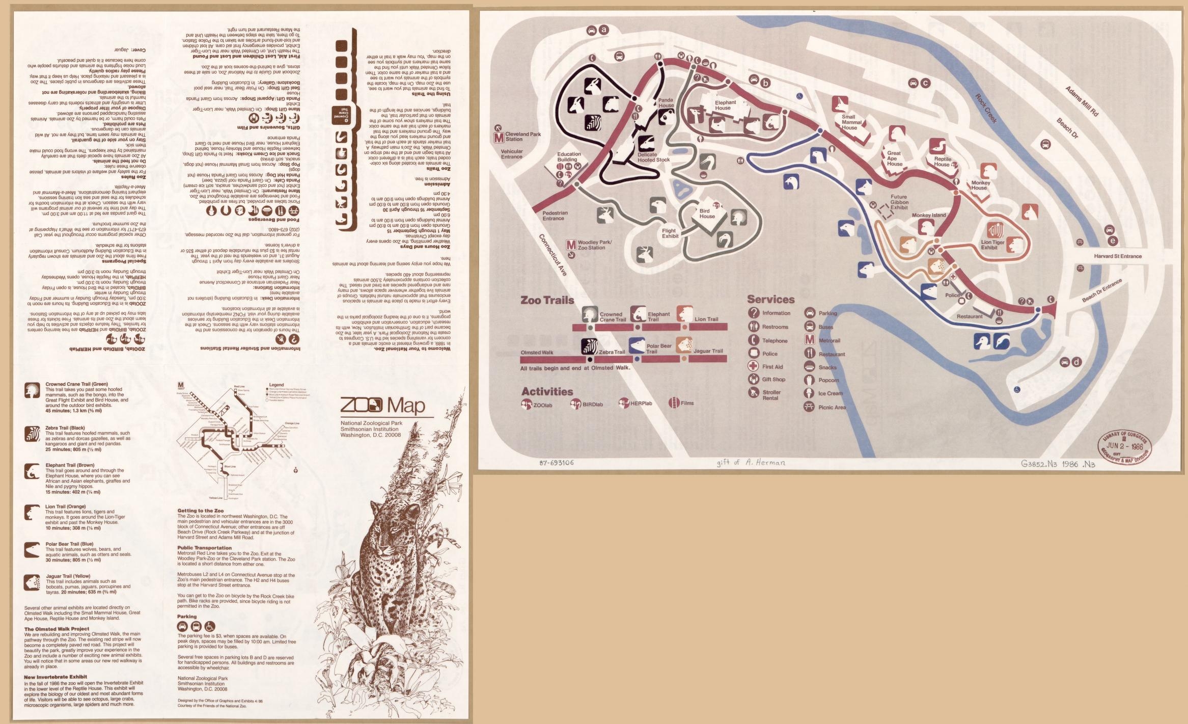 Zoo Map Washington D C Library Of Congress