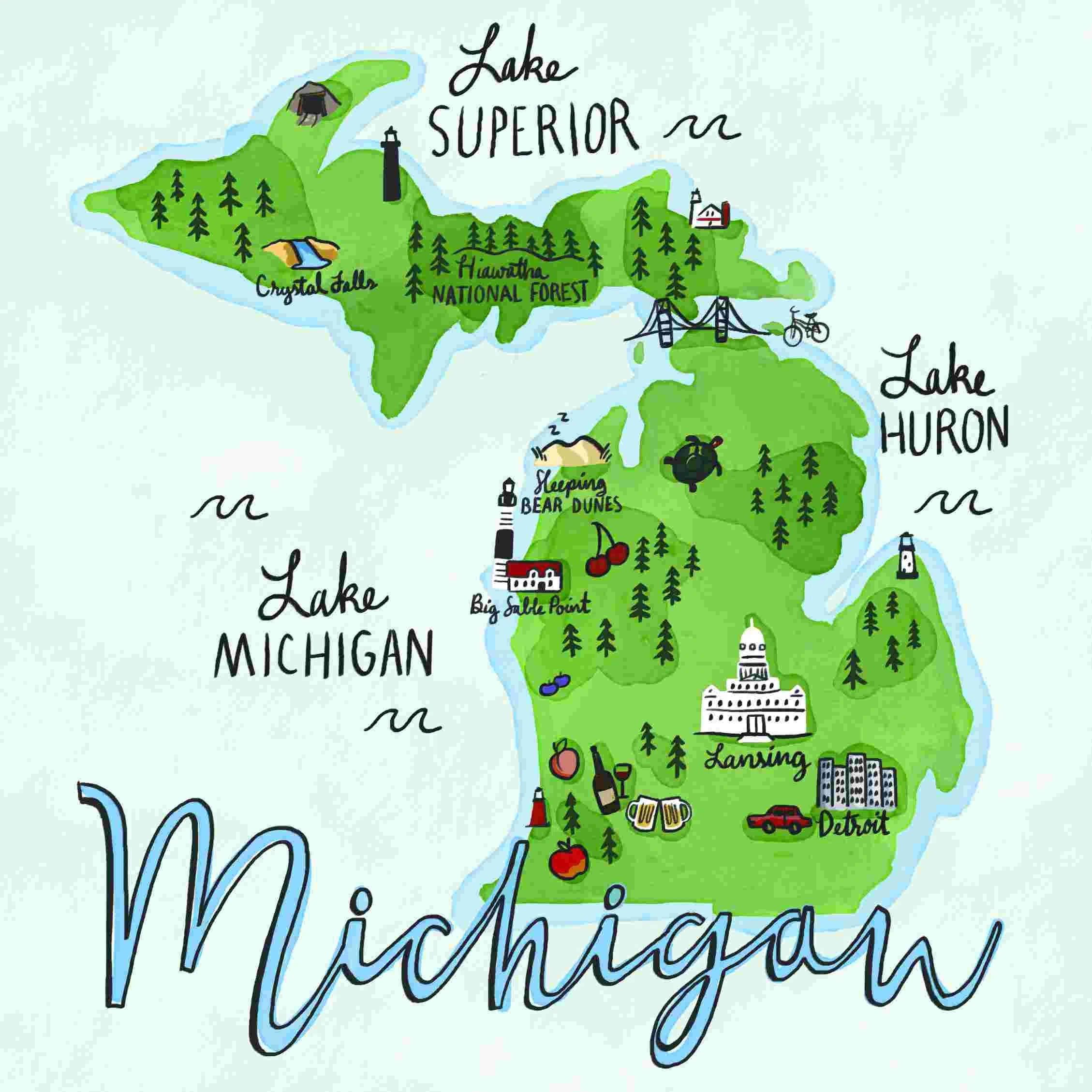 Map Of Michigan For Kids Printable